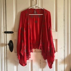 Coral Free People Kimono XS